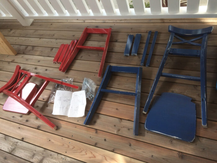 施工事例　エイジング塗装　椅子　リペイント5