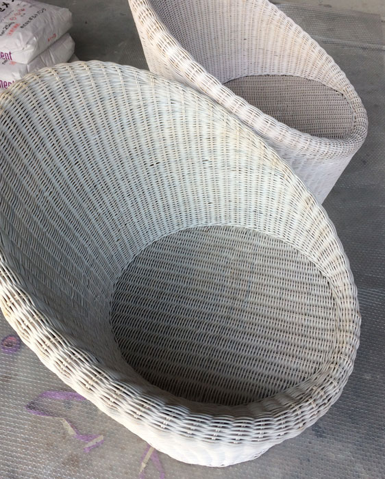 施工事例　藤の椅子　ラタンチェア2